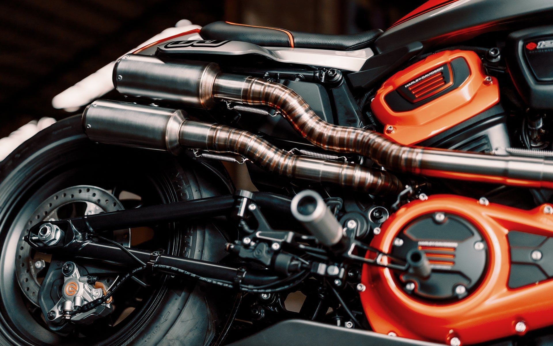 Harley-davidson Sportster S 1250 exhaust system stainless steel muffler shorty racing pie-cut design NEW