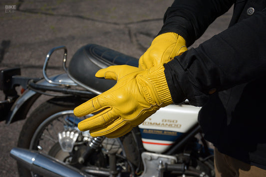 Bike EXIF El Chapo Cowhide Motorcycle Glove Unisex- Yellow