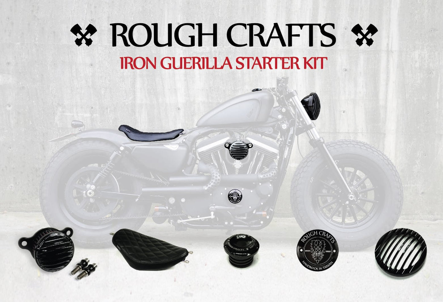 Rough Crafts Iron Guerilla Starter Kit for Harley Davidson Sportster Motorcycles