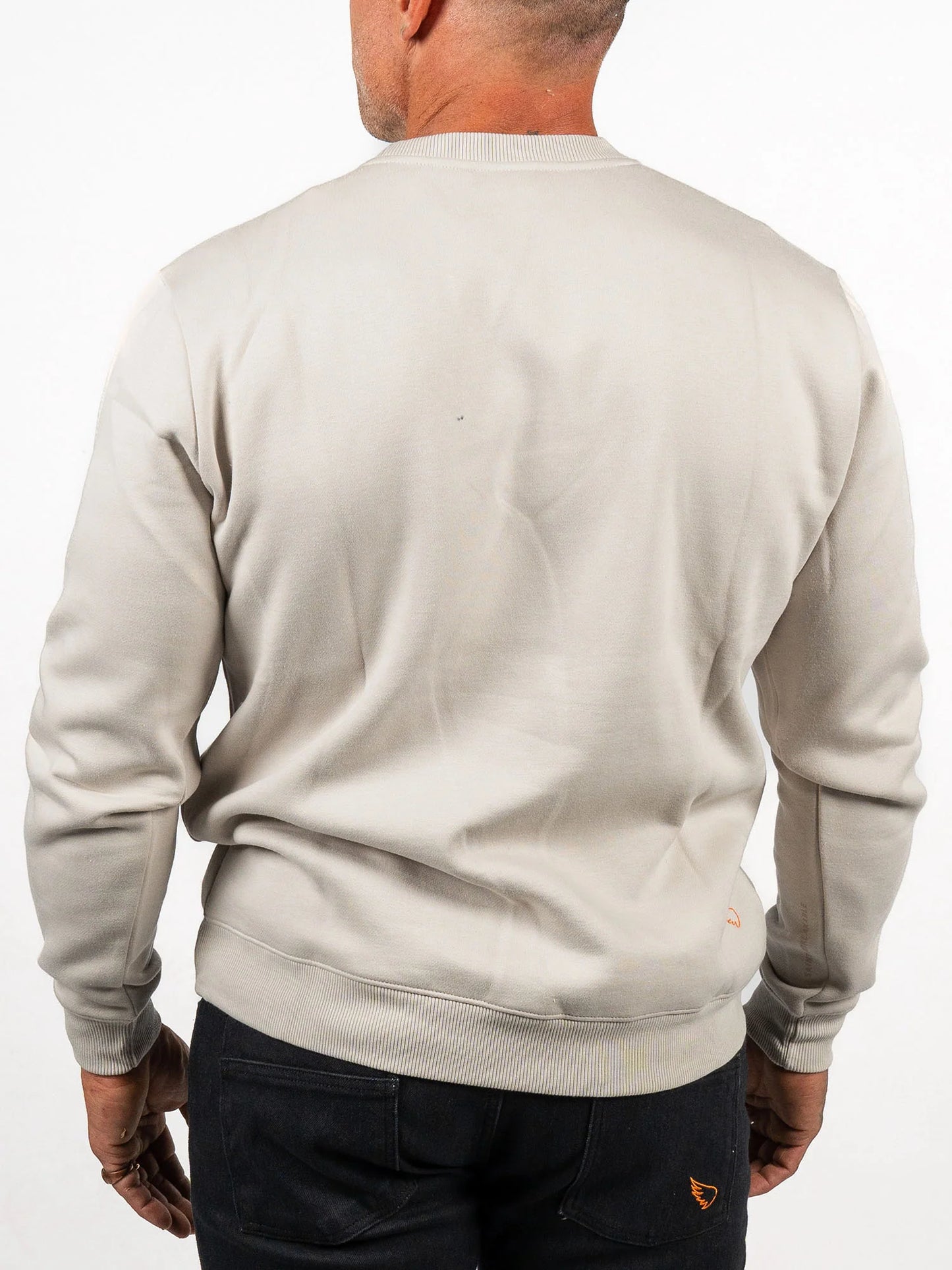 SA1NT Embossed Cotton Tencel Crew Sweatshirt Men's - Stone