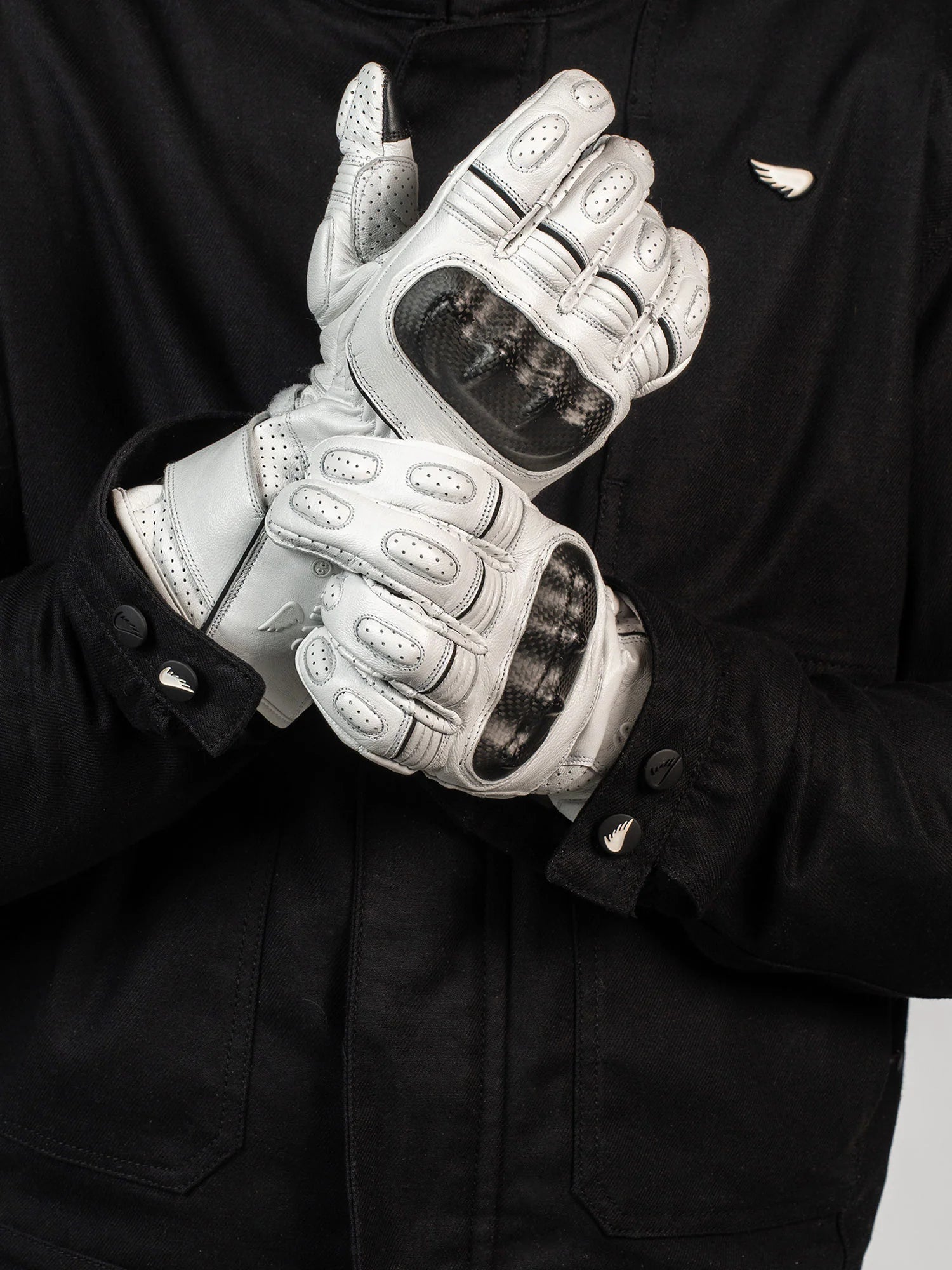 SA1NT Road Glove Motorcycle Gloves Men's- White