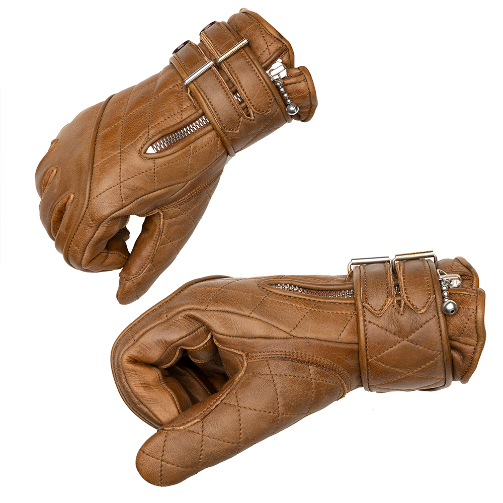 Goldtop Motorcycle Outfitters Quilted Cafe Racer Motorcycle Gloves- Men's