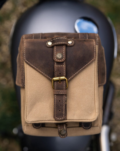 Goldtop Motorcycle Outfitters Canvas & Leather Motorcycle Tank Bag - Small