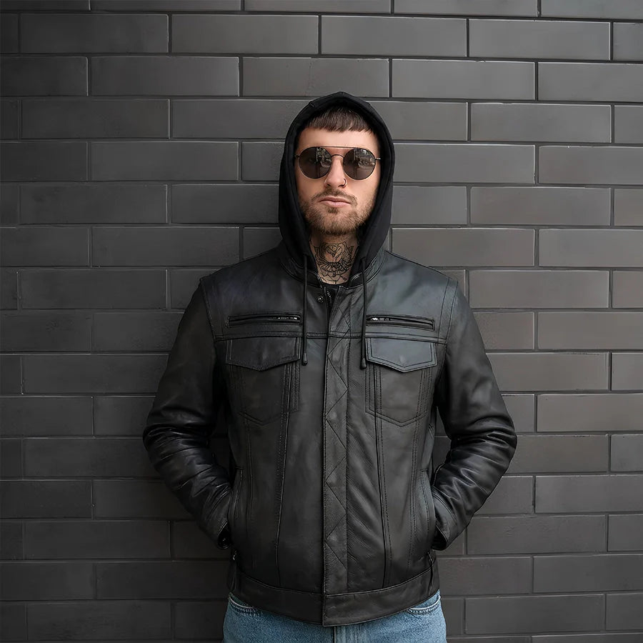 First Manufacturing Company Nightstrike Men’s Motorcycle Leather Jacket