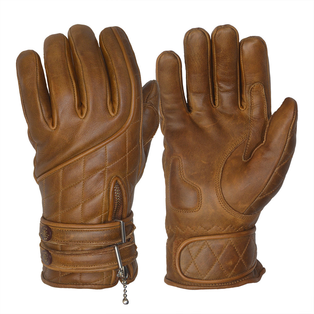 Goldtop Motorcycle Outfitters Quilted Cafe Racer Motorcycle Gloves- Men's