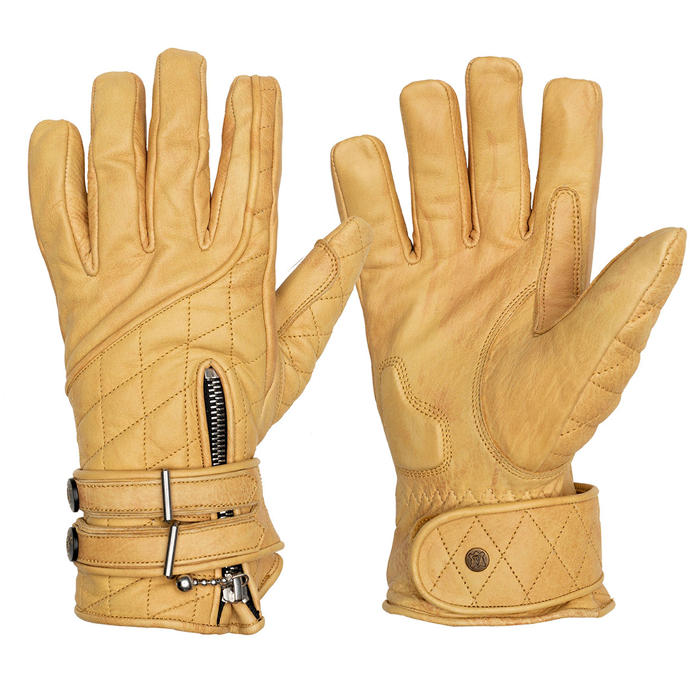 Goldtop Motorcycle Outfitters Quilted Cafe Racer Motorcycle Gloves- Men's