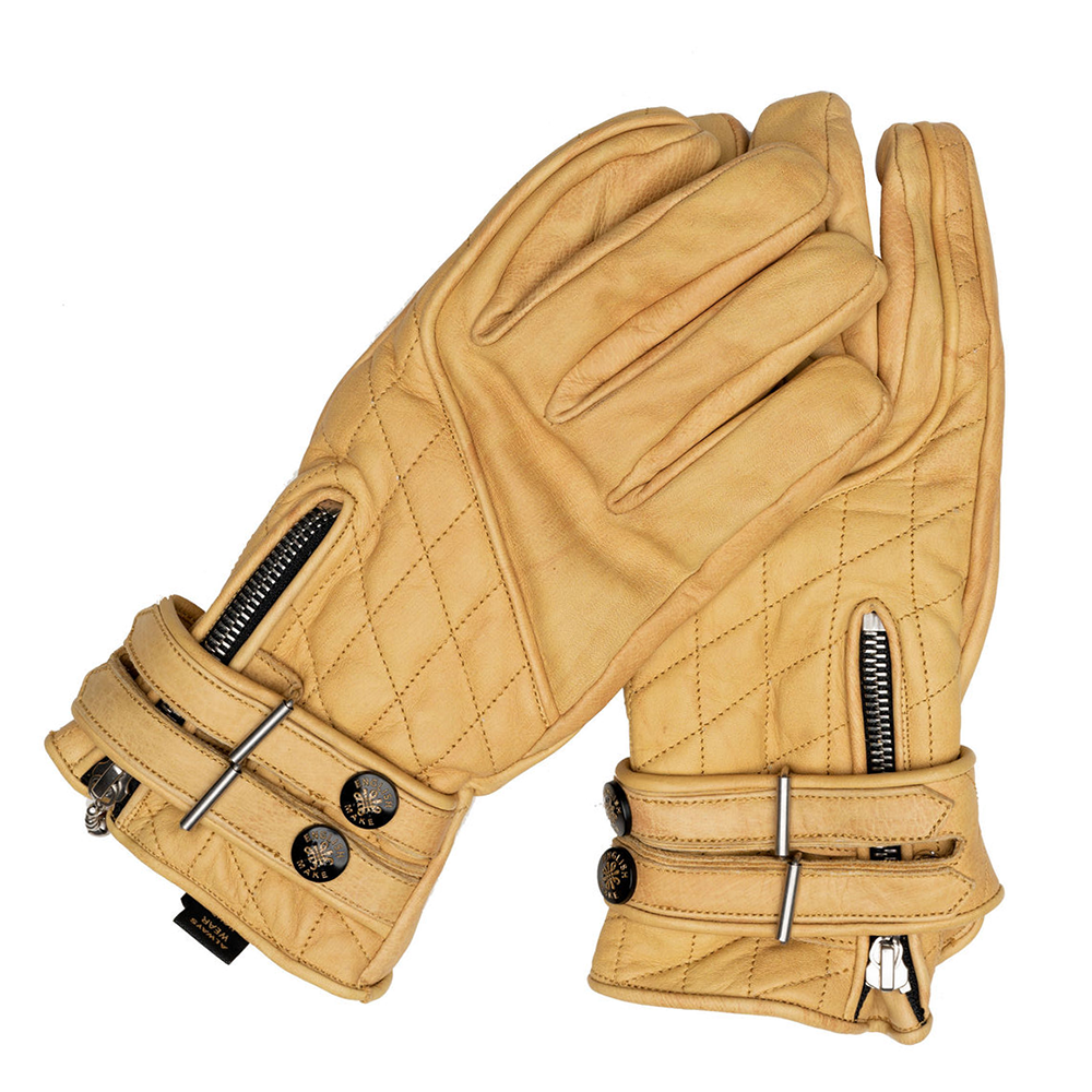 Goldtop Motorcycle Outfitters Quilted Cafe Racer Motorcycle Gloves- Men's