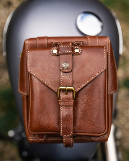 Goldtop Motorcycle Outfitters Leather Motorcycle Tank Bag - Small