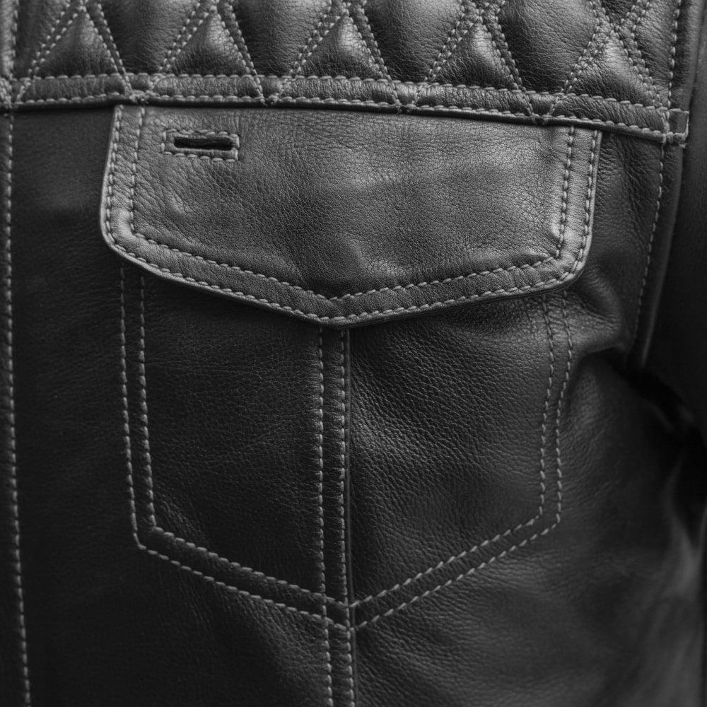 First Manufacturing Company Cinder Men's Cafe Style Leather Jacket