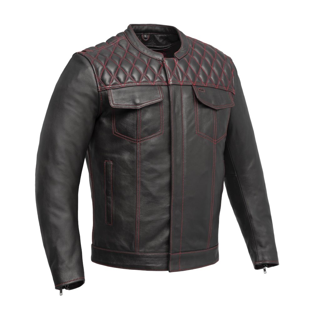 First Manufacturing Company Cinder Men's Cafe Style Leather Jacket