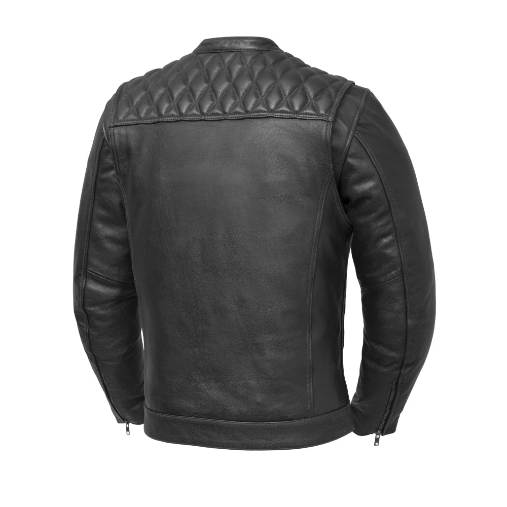 First Manufacturing Company Cinder Men's Cafe Style Leather Jacket