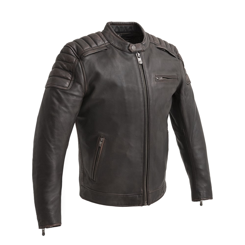 First Manufacturing Company Crusader Men's Motorcycle Leather Jacket