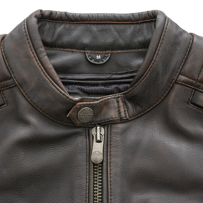 First Manufacturing Company Crusader Men's Motorcycle Leather Jacket