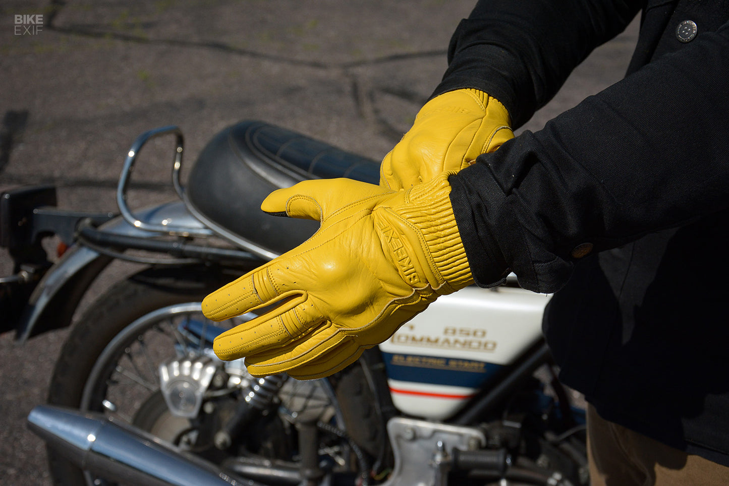 Bike EXIF El Chapo Cowhide Motorcycle Glove Unisex- Yellow