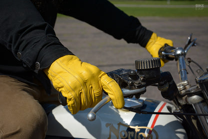 Bike EXIF El Chapo Cowhide Motorcycle Glove Unisex- Yellow