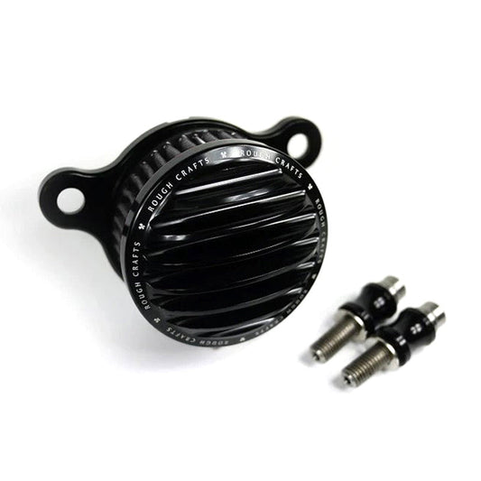 ROUGH CRAFTS Air Cleaner for 2004+ Harley Davidson Sportster- Black Anodized