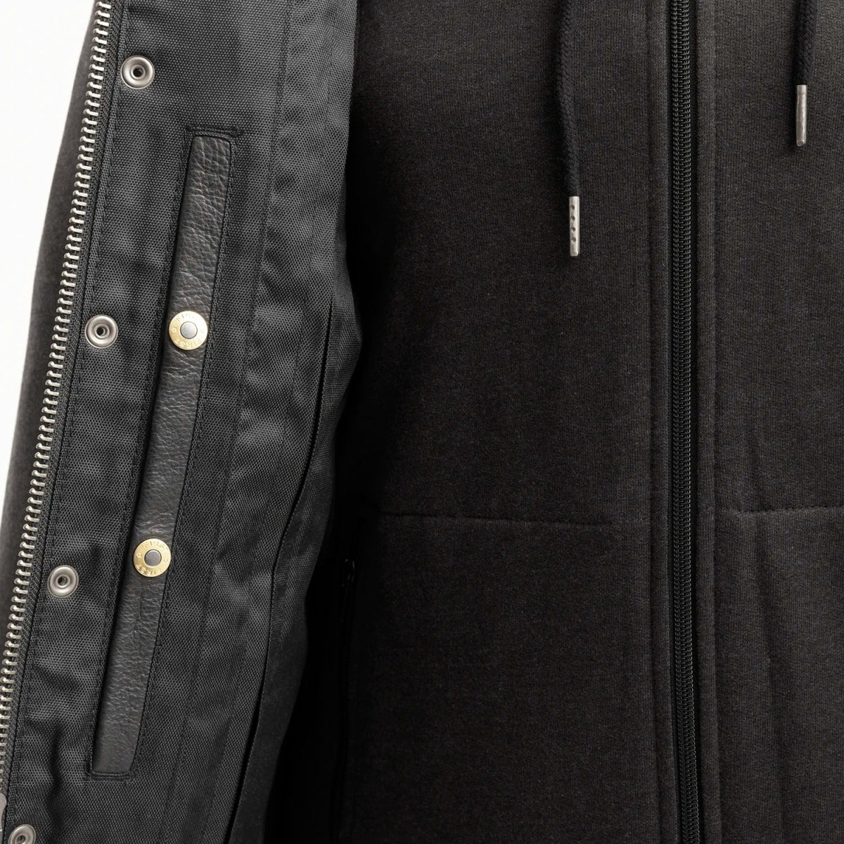 First Manufacturing Company Kent Men's Motorcycle Leather Vest and Hoodie