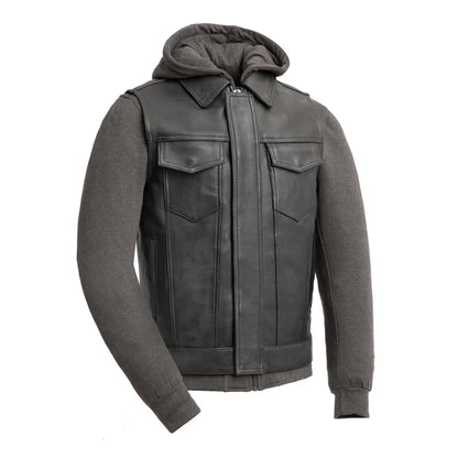 First Manufacturing Company Kent Men's Motorcycle Leather Vest and Hoodie