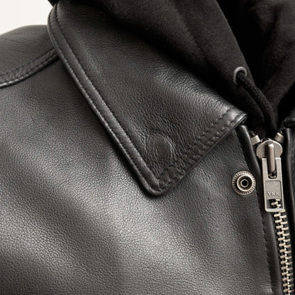 First Manufacturing Company Kent Men's Motorcycle Leather Vest and Hoodie