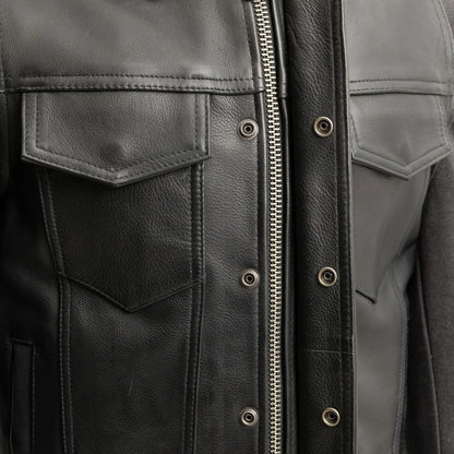 First Manufacturing Company Kent Men's Motorcycle Leather Vest and Hoodie