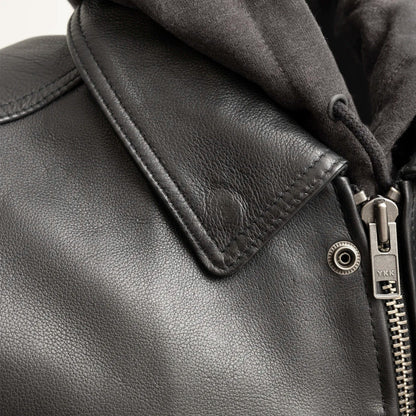 First Manufacturing Company Kent Men's Motorcycle Leather Vest and Hoodie