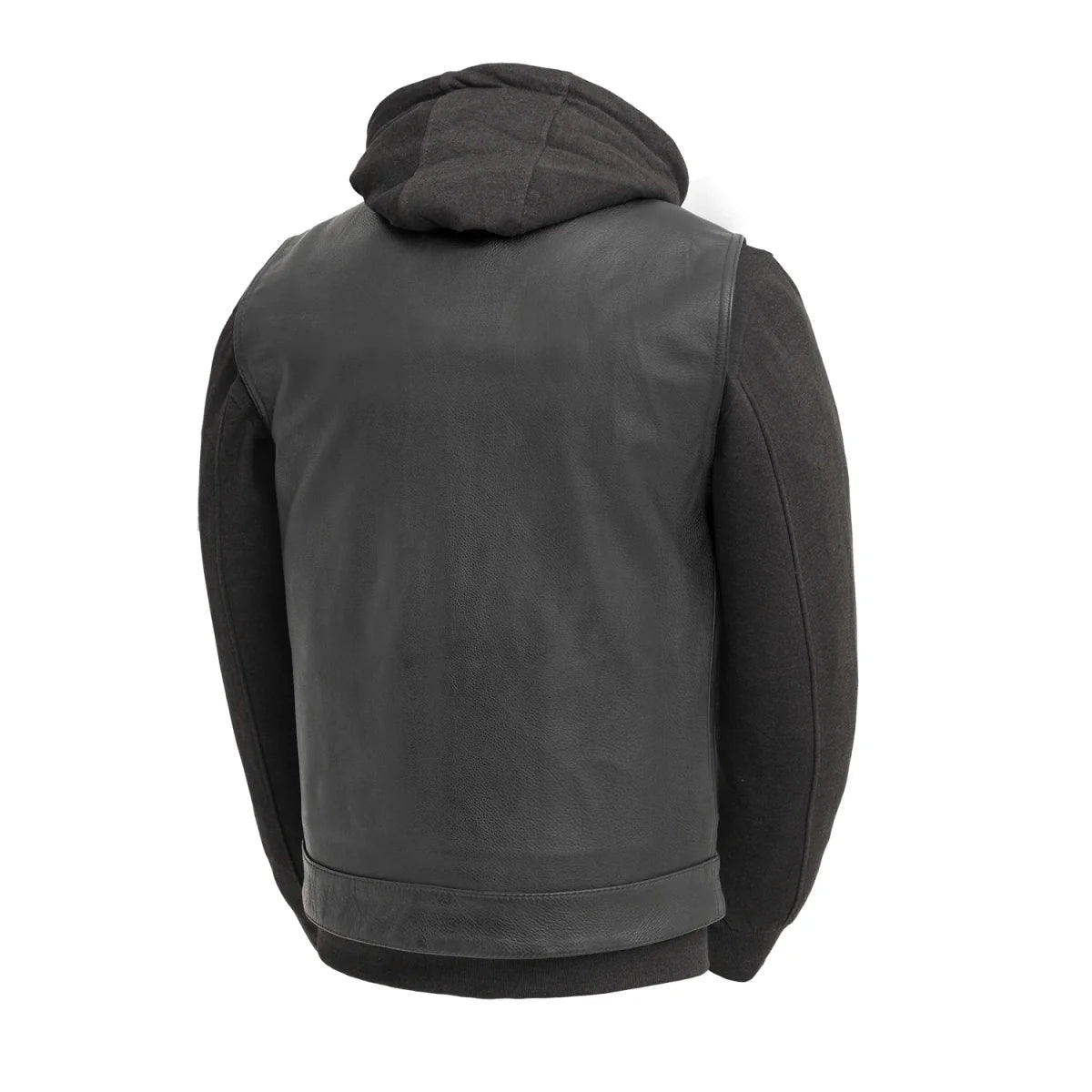 First Manufacturing Company Kent Men's Motorcycle Leather Vest and Hoodie
