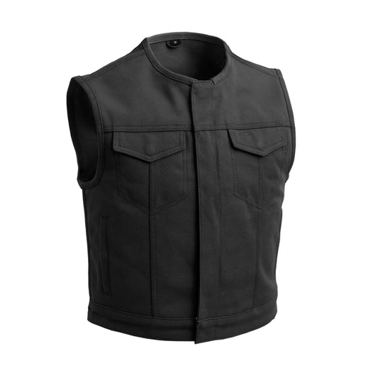 First Manufacturing Company Lowside Black Men's Motorcycle Canvas Vest