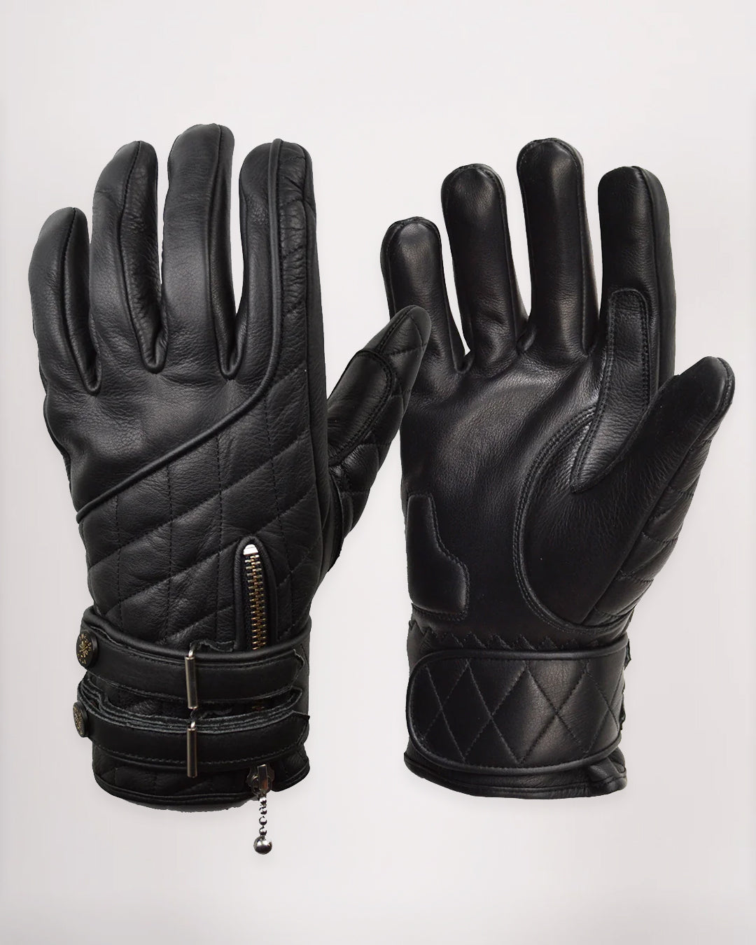 Goldtop Motorcycle Outfitters Quilted Cafe Racer Motorcycle Gloves- Men's