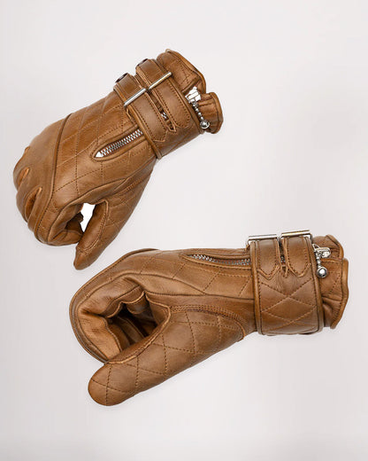 Goldtop Motorcycle Outfitters Quilted Cafe Racer Motorcycle Gloves- Men's