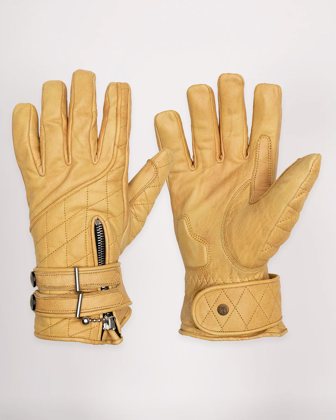 Goldtop Motorcycle Outfitters Quilted Cafe Racer Motorcycle Gloves- Men's