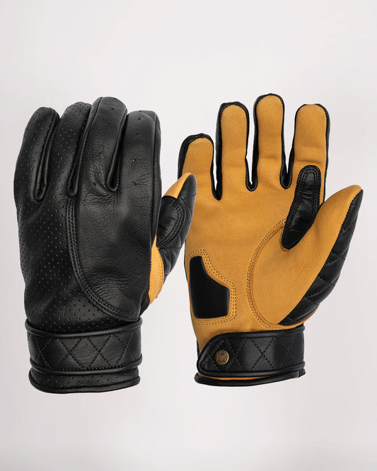 Goldtop Motorcycle Outfitters Short Bobber Motorcycle Gloves with Deerskin Palm